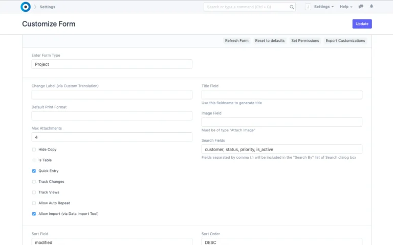 Customize Project Image