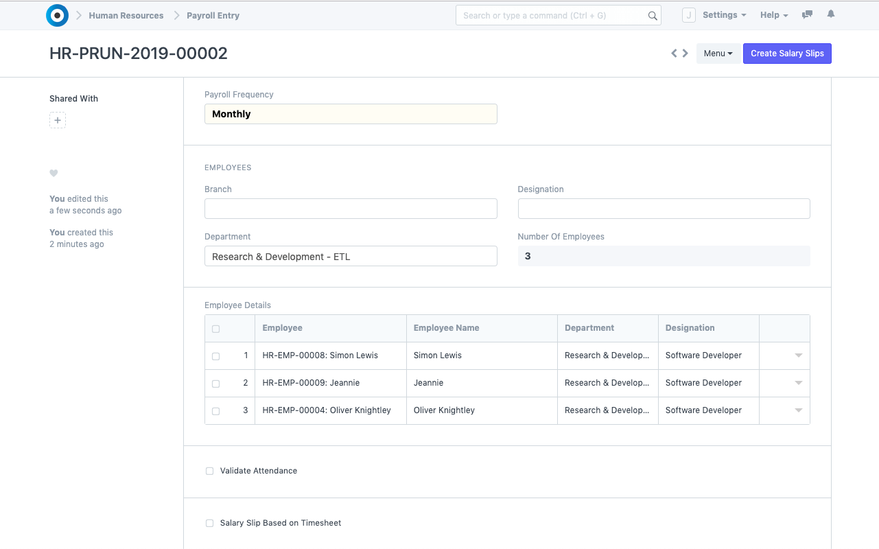 Intra-HCM Automated Payroll