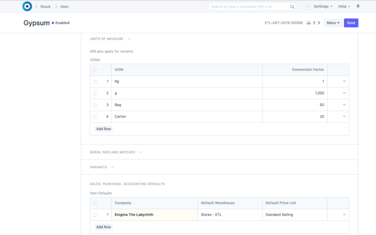 Intra-Manufacturer UOMs