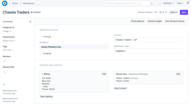 Intra-Wholesale Warehouse